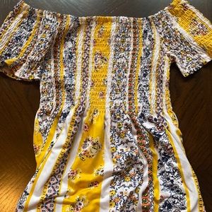rue 21 dress shirt (yellow and floral)